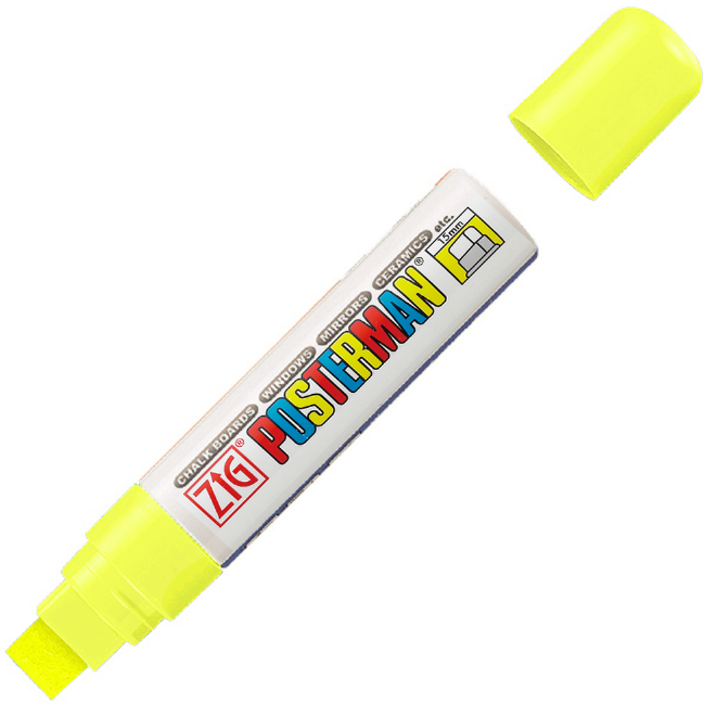 Signs Direct Fluorescent Green POSTERMAN Markers - 6mm Chisel Tip Waterproof Writing Markers
